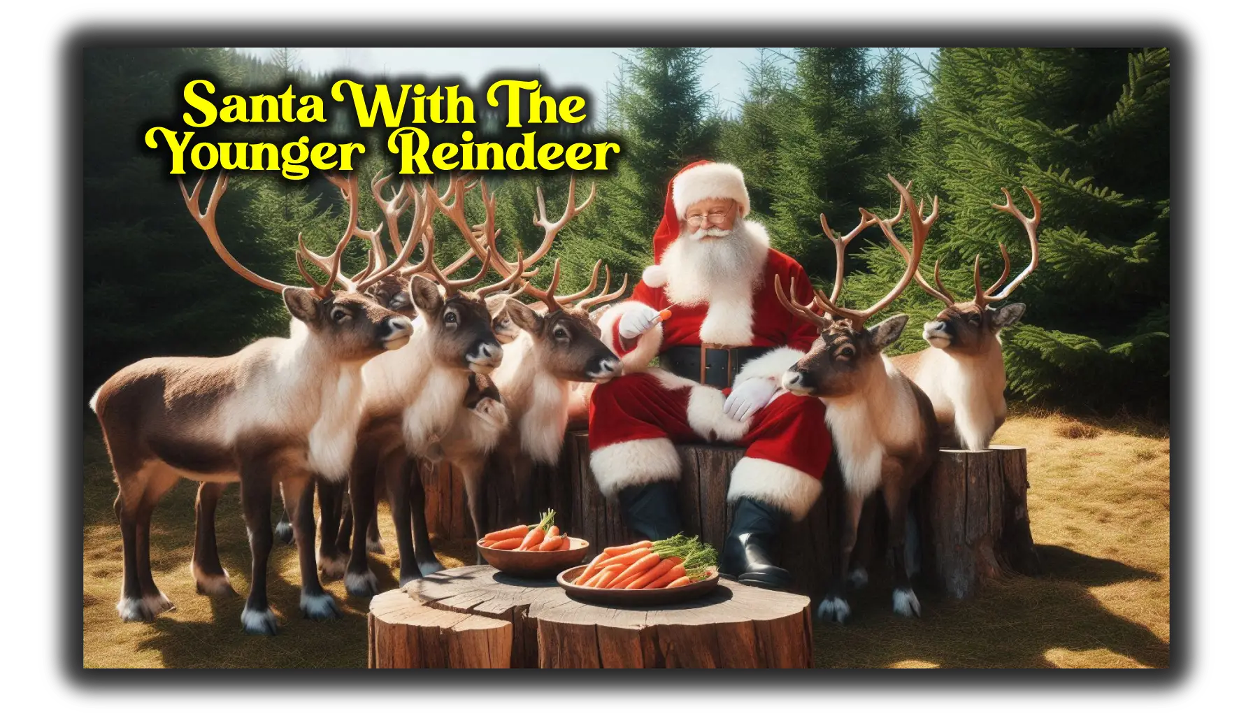 Santa With The Young Reindeer
